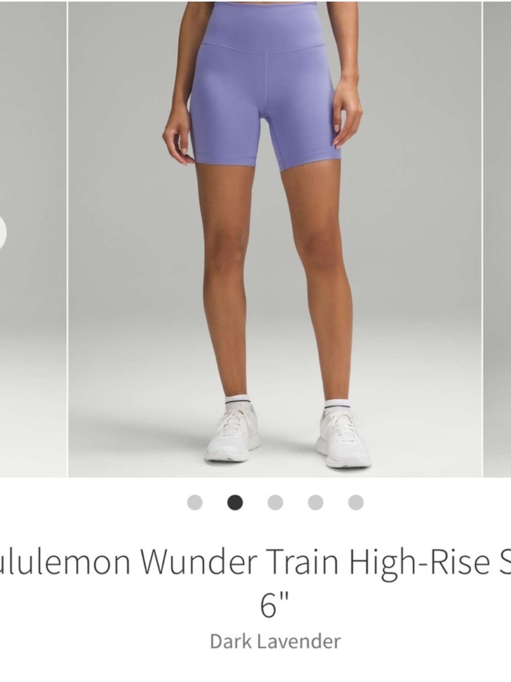 Lululemon Wunder Train High Rise Shorts 6" Dark Lavender Sz 6